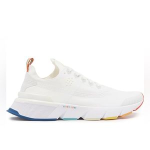 SOREL Kinetic Rush Rainbow Pride Sneaker in White/ rainbow